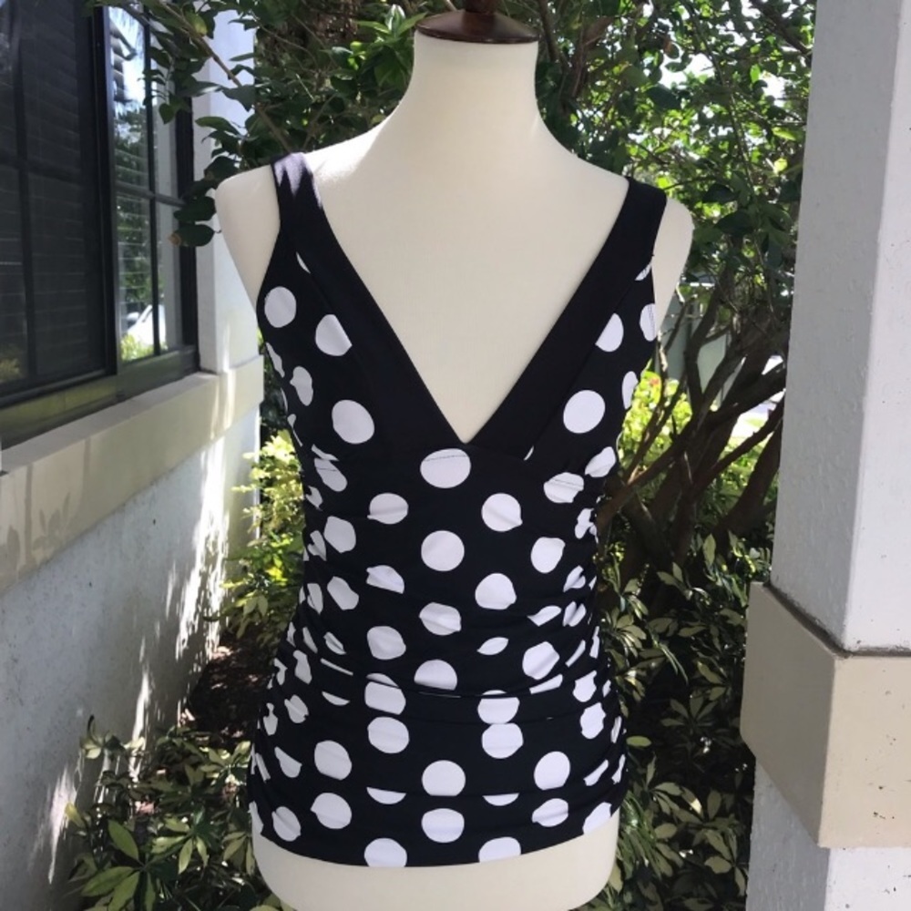 La Blanca 2 Piece Tankini polka dot Set